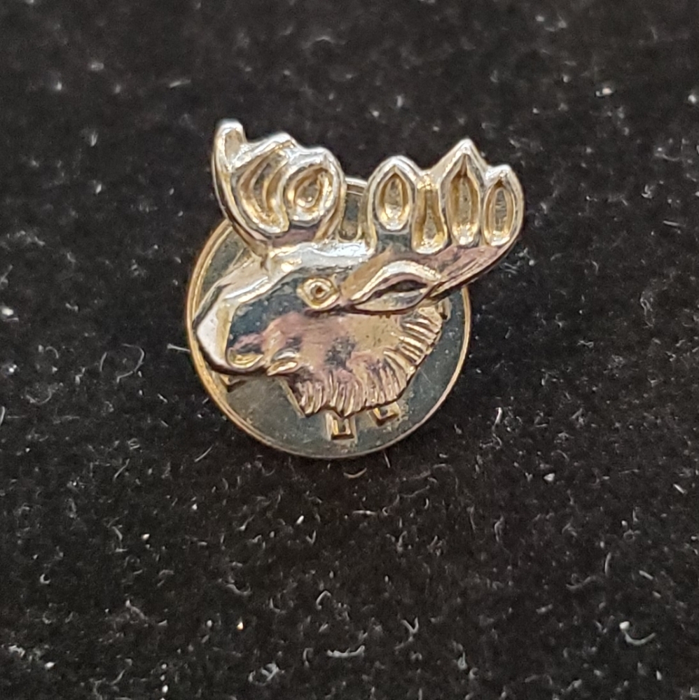 Vintage Ballou Reg'd Silver Toned Moose Lapel Hat Pin Hunter Lodge Father's Day